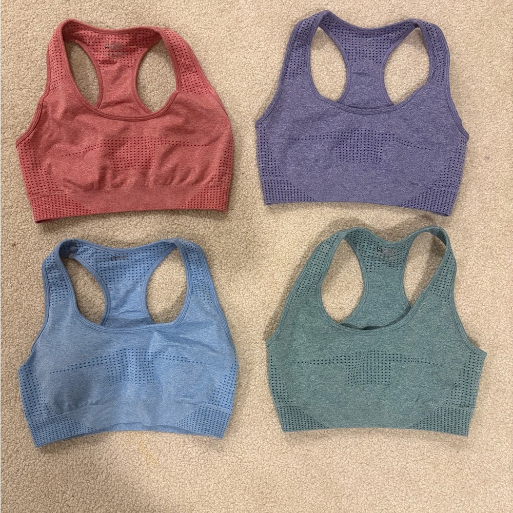 Amazon Women's Sports Bras - Red, Purple, Blue, Green